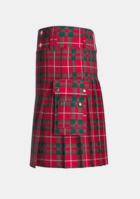 Utility_Stuart_of_Bute_tartan_1485_kilt_left_image_with_pleated_design_and_adjustable_buckles_for_men