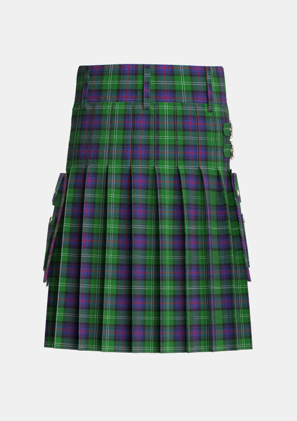 Utility_Sutherland_2_Tartan_930_kilt_back_image_with_pleated_design_and_adjustable_buckles_for_men