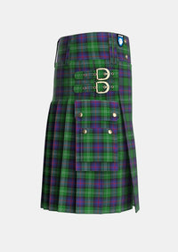 Utility_Sutherland_2_Tartan_930_kilt_right_image_with_pleated_design_and_adjustable_buckles_for_men