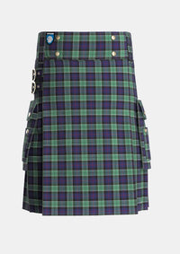 Utility_Syme_Tartan_6376_kilt_front_image_with_pleated_design_and_adjustable_buckles_for_men