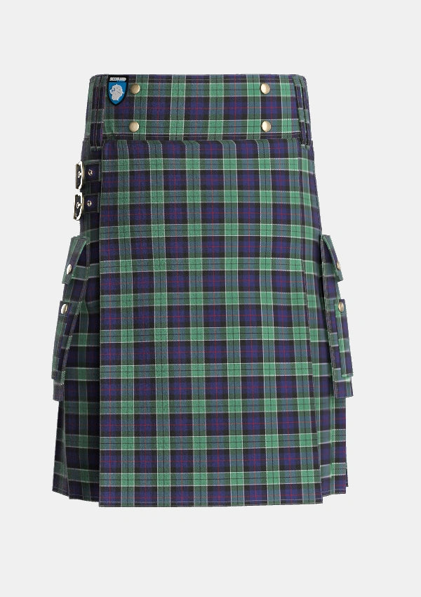 Utility_Syme_Tartan_6376_kilt_front_image_with_pleated_design_and_adjustable_buckles_for_men