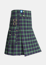 Utility_Syme_Tartan_6376_kilt_side_image_with_pleated_design_and_adjustable_buckles_for_men