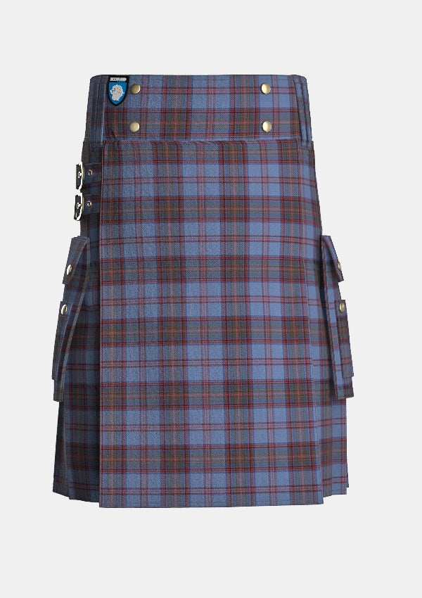 Utility_Taggart_Tartan_10003_kilt_front_image_with_pleated_design_and_adjustable_buckles_for_men