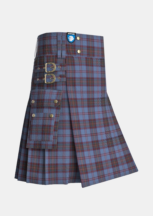 Utility_Taggart_Tartan_10003_kilt_side_image_with_pleated_design_and_adjustable_buckles_for_men