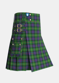 Utility_Tait_1_Tartan_5949_kilt_side_image_with_pleated_design_and_adjustable_buckles_for_men