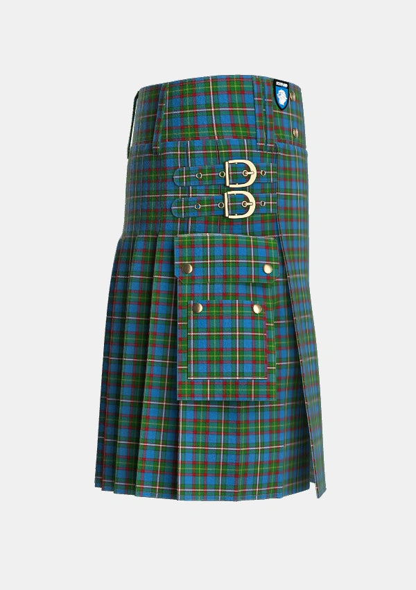 Utility_Tait_2_Tartan_6284_kilt_right_image_with_pleated_design_and_adjustable_buckles_for_men