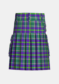 Utility_Taylor_Weathered_Tartan_kilt_back_image_with_pleated_design_and_adjustable_buckles_for_men