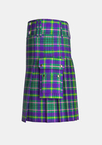 Utility_Taylor_Weathered_Tartan_kilt_left_image_with_pleated_design_and_adjustable_buckles_for_men