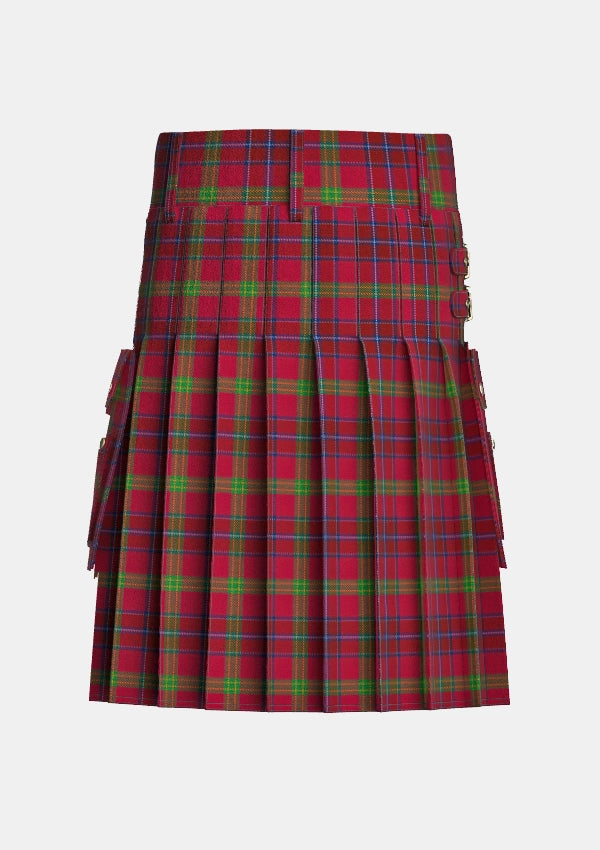 Utility_Telfer_Tartan_10083_kilt_back_image_with_pleated_design_and_adjustable_buckles_for_men