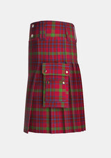 Utility_Telfer_Tartan_10083_kilt_left_image_with_pleated_design_and_adjustable_buckles_for_men
