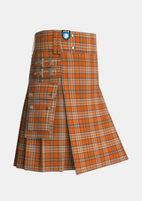Utility_Tennessee_Volunteer_Tartan_kilt_side_image_with_pleated_design_and_adjustable_buckles_for_men