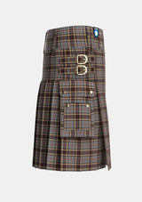 Utility_Thompson_Thomson_MacTavish_special_grey_Tartan_325_kilt_right_image_with_pleated_design_and_adjustable_buckles_for_men