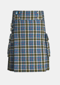 Utility_Thompson_tartan_1383_kilt_front_image_with_pleated_design_and_adjustable_buckles_for_men