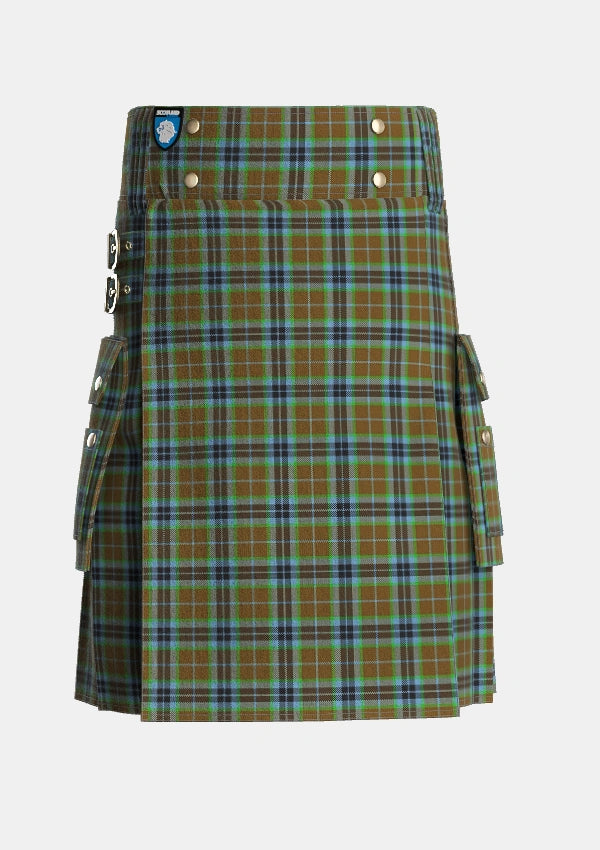 Utility_Thomson_Personal_Tartan_231_kilt_front_image_with_pleated_design_and_adjustable_buckles_for_men