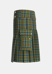 Utility_Thomson_Personal_Tartan_231_kilt_left_image_with_pleated_design_and_adjustable_buckles_for_men