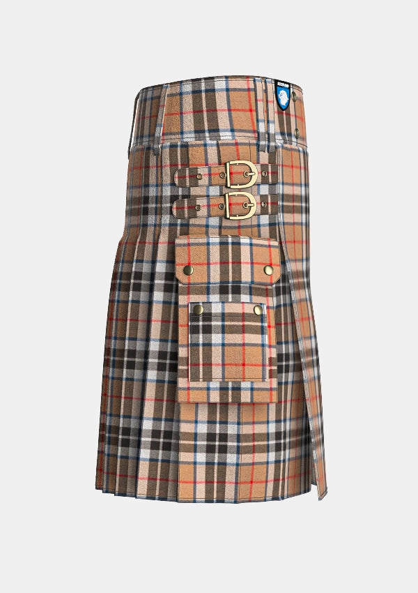 Utility_Thomson_tartan_kilt_right_image_with_pleated_design_and_adjustable_buckles_for_men