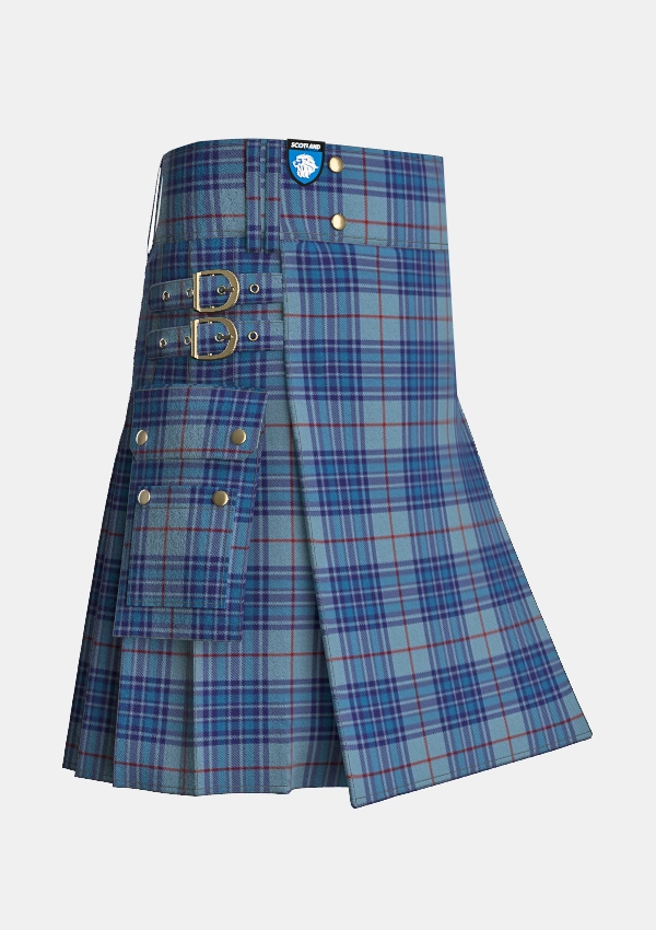 Utility_Thorburn_Tartan_6615_kilt_side_image_with_pleated_design_and_adjustable_buckles_for_men
