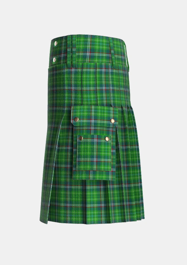 Utility_Toshach_Tartan_2344_kilt_left_image_with_pleated_design_and_adjustable_buckles_for_men