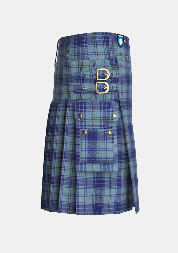 Utility_Traynor_Tartan_6608_kilt_right_image_with_pleated_design_and_adjustable_buckles_for_men