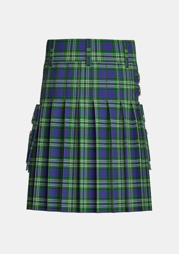 Utility_Tweedside_Hunting_Tartan_163_kilt_back_image_with_pleated_design_and_adjustable_buckles_for_men
