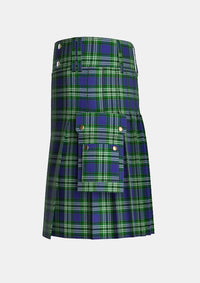 Utility_Tweedside_Hunting_Tartan_163_kilt_left_image_with_pleated_design_and_adjustable_buckles_for_men