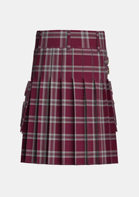 Utility_Tynecastle_Park_tartan_11960_kilt_back_image_with_pleated_design_and_adjustable_buckles_for_men