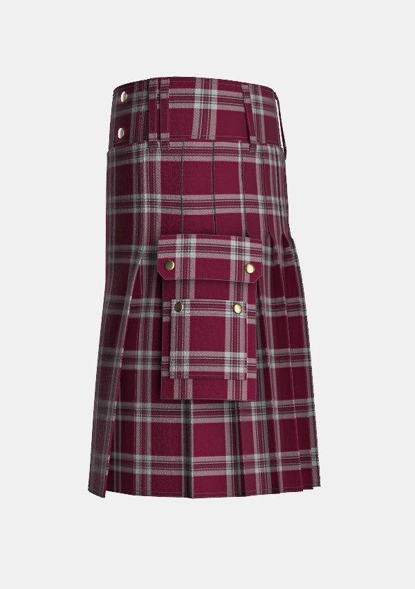 Utility_Tynecastle_Park_tartan_11960_kilt_left_image_with_pleated_design_and_adjustable_buckles_for_men