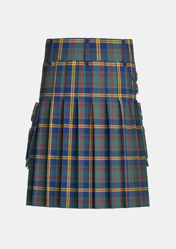 Utility_US-Marine_Corp_Tartan_kilt_back_image_with_pleated_design_and_adjustable_buckles_for_men