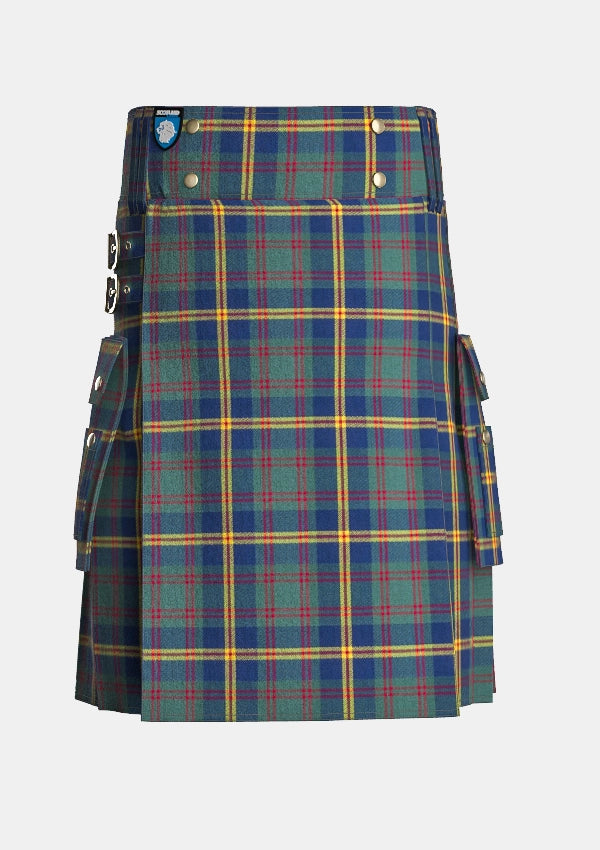 Utility_US-Marine_Corp_Tartan_kilt_front_image_with_pleated_design_and_adjustable_buckles_for_men