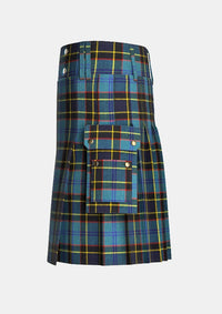 Utility_US_Air_Force_Tartan_kilt_left_image_with_pleated_design_and_adjustable_buckles_for_men