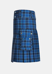 Utility_US_Navy_Tartan_kilt_left_image_with_pleated_design_and_adjustable_buckles_for_men