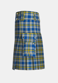 Utility_Ukraine_Forever_Tartan_13468_kilt_left_image_with_pleated_design_and_adjustable_buckles_for_men