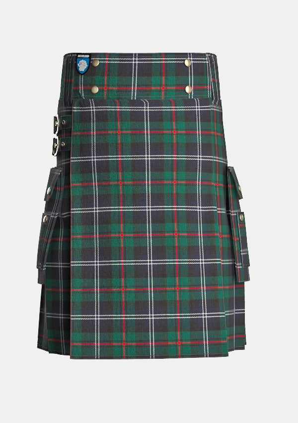 Utility_Urquhart_Modern_Tartan_kilt_front_image_with_pleated_design_and_adjustable_buckles_for_men