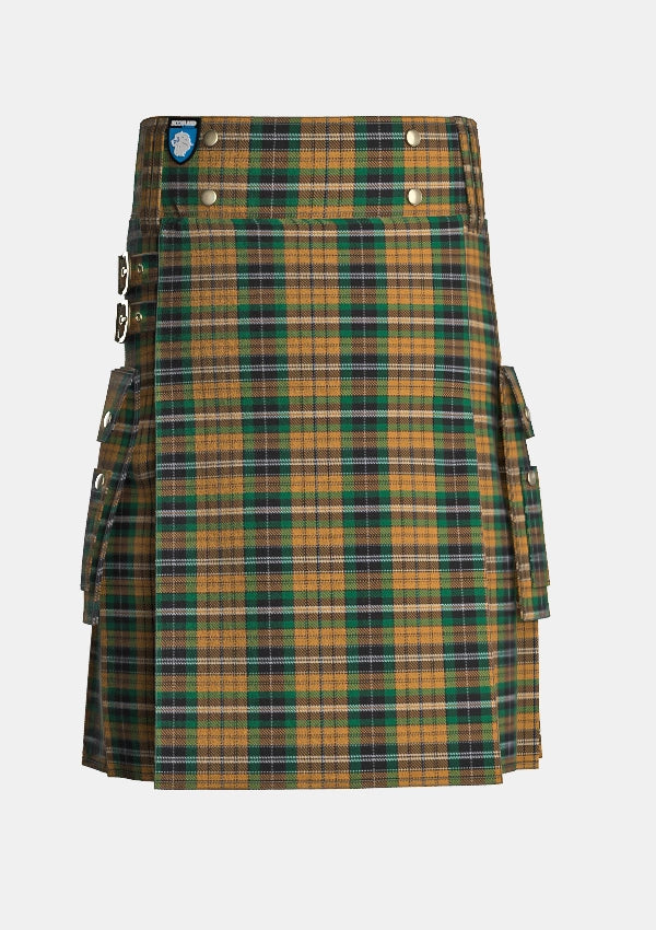 Utility_Vaughan_Tartan_6168_kilt_front_image_with_pleated_design_and_adjustable_buckles_for_men