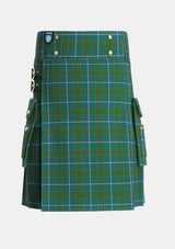 Utility_Vipont_White_line_Tartan_1479_kilt_front_image_with_pleated_design_and_adjustable_buckles_for_men