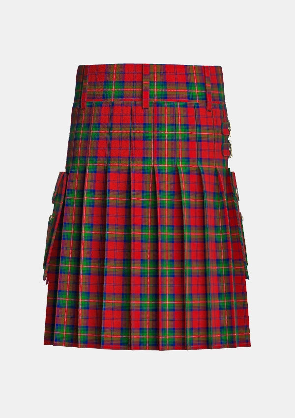 Utility_Waddell_Tartan_10428_kilt_back_image_with_pleated_design_and_adjustable_buckles_for_men