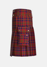 Utility_Walker_Evening_tartan_2068_kilt_left_image_with_pleated_design_and_adjustable_buckles_for_men