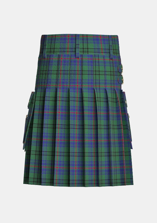 Utility_Walker_Hunting_Tartan_2069_kilt_back_image_with_pleated_design_and_adjustable_buckles_for_men