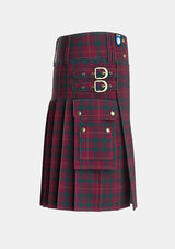 Utility_Wanstall_Tartan_6099_kilt_right_image_with_pleated_design_and_adjustable_buckles_for_men