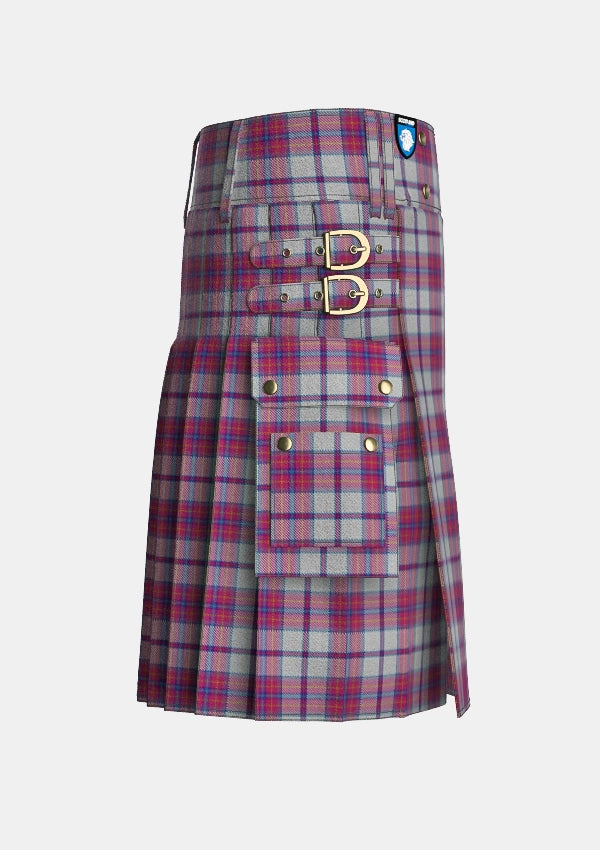 Utility_Ward_Craig_Dress_Tartan_12819_kilt_right_image_with_pleated_design_and_adjustable_buckles_for_men