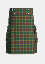 Utility_Waterford_County_Tartan_2255_kilt_front_image_with_pleated_design_and_adjustable_buckles_for_men