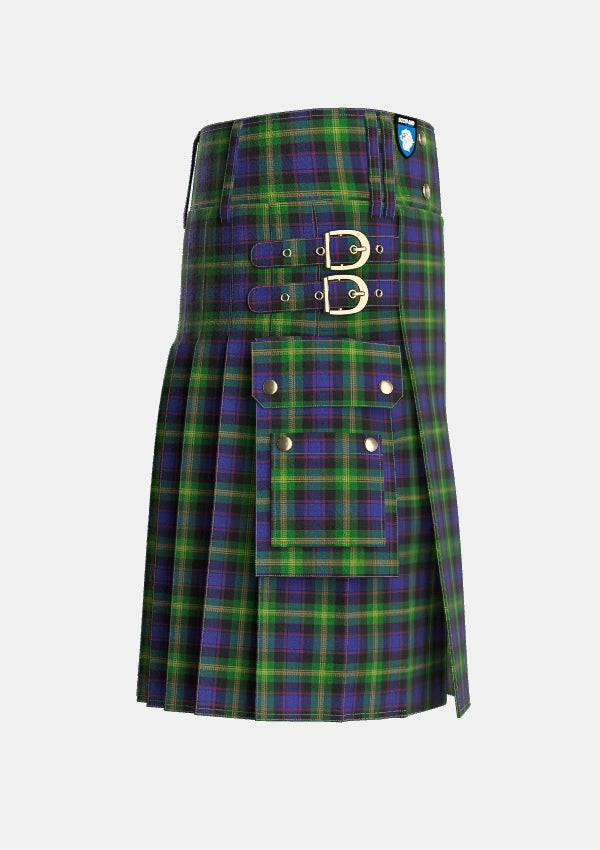 Utility_Watson_2_Tartan_307_kilt_right_image_with_pleated_design_and_adjustable_buckles_for_men