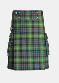 Utility_Watson_tartan_kilt_front_image_with_pleated_design_and_adjustable_buckles_for_men