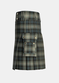 Utility_Weathered_Patriot_tartan_kilt_left_image_with_pleated_design_and_adjustable_buckles_for_men