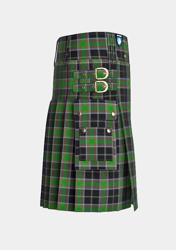 Utility_Webster_tartan_4159_kilt_right_image_with_pleated_design_and_adjustable_buckles_for_men