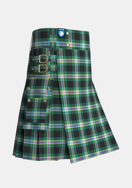 Utility_Wells_Ancient_Tartan_kilt_side_image_with_pleated_design_and_adjustable_buckles_for_men