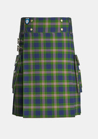 Utility_Wells_Tartan_11106_kilt_front_image_with_pleated_design_and_adjustable_buckles_for_men