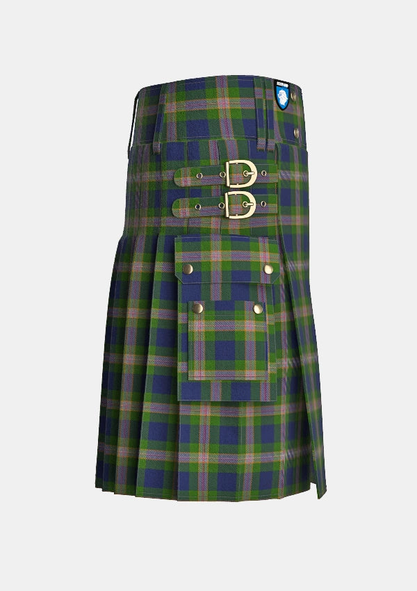Utility_Wells_Tartan_11106_kilt_right_image_with_pleated_design_and_adjustable_buckles_for_men