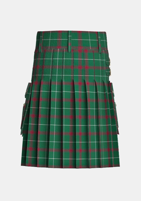 Utility_Welsh_tartan_kilt_back_image_with_pleated_design_and_adjustable_buckles_for_men
