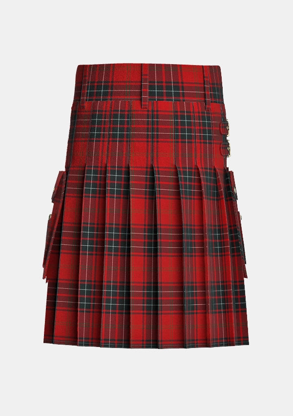 Utility_Wemyss_Tartan_1512_kilt_back_image_with_pleated_design_and_adjustable_buckles_for_men